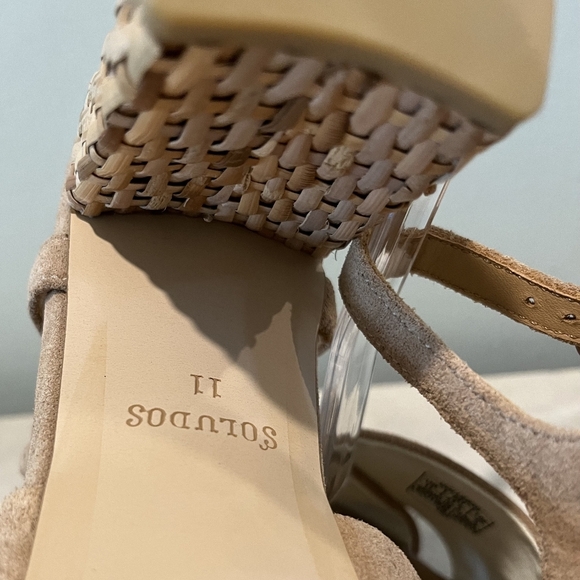 Soludos Suede Heels with Wicker Covered Heels Size 11 New In Box! - Picture 10 of 14